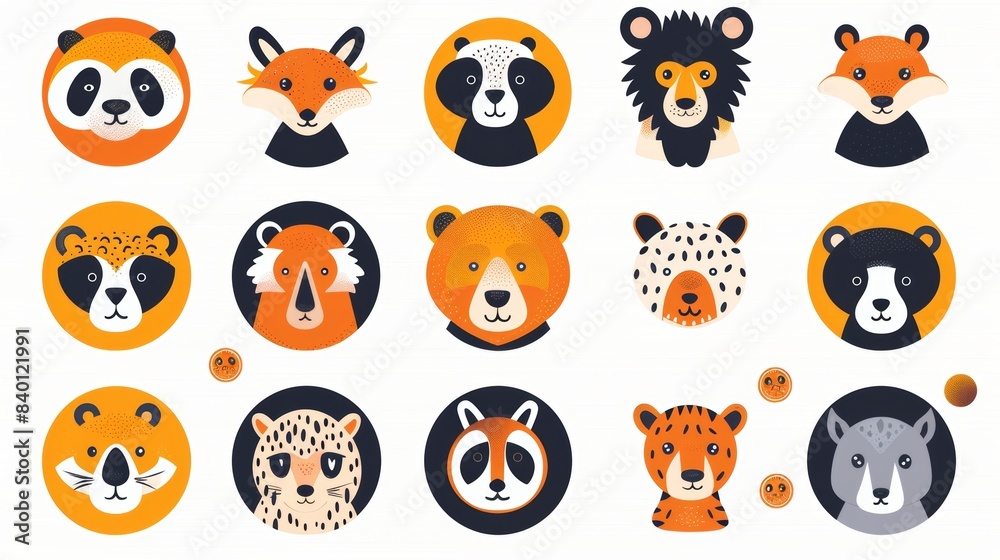 Icons set of animals. Modern set of animals for web design Icons set of animals. Modern set of animals for web design