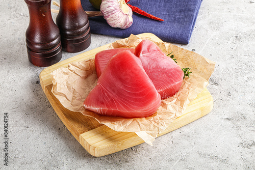 Delicous raw tuna steak for cooking