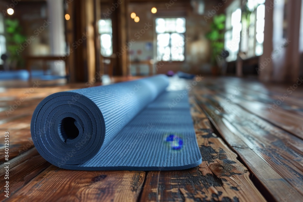 Yoga mat wooden floor room Yoga mat wooden floor room
