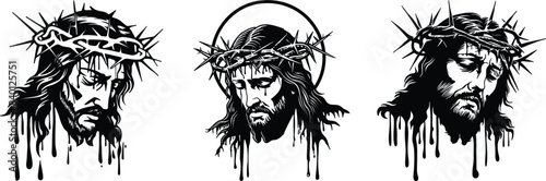 Set of Jesus, vector illustration.