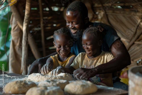 Wallpaper Mural This is a shot of a father teaching his daughter to bake in their kitchen. Torontodigital.ca