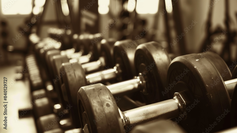 Fototapeta premium close up of dumbbells