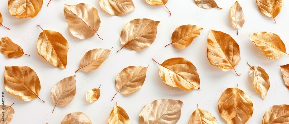 golden leaves on white background golden leaves on white background