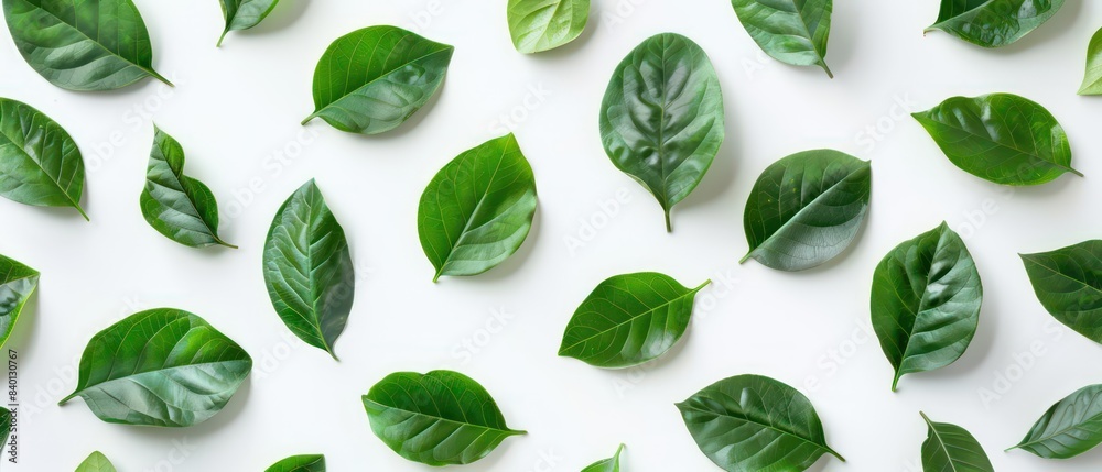 green leaves on white background green leaves on white background