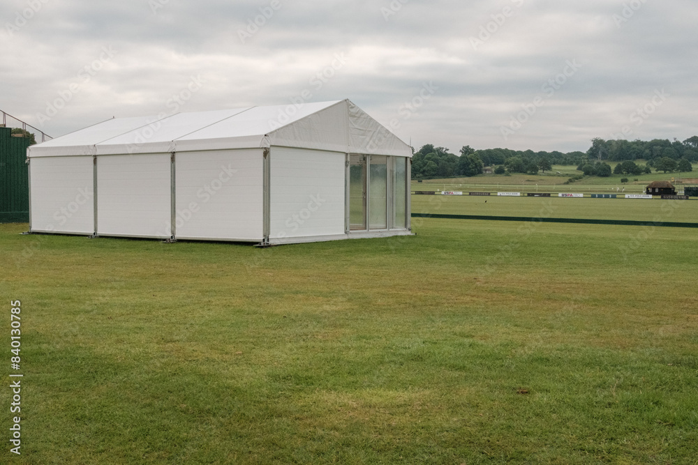 Marquee in field at Cowdray polo fields Marquee in field at Cowdray polo fields