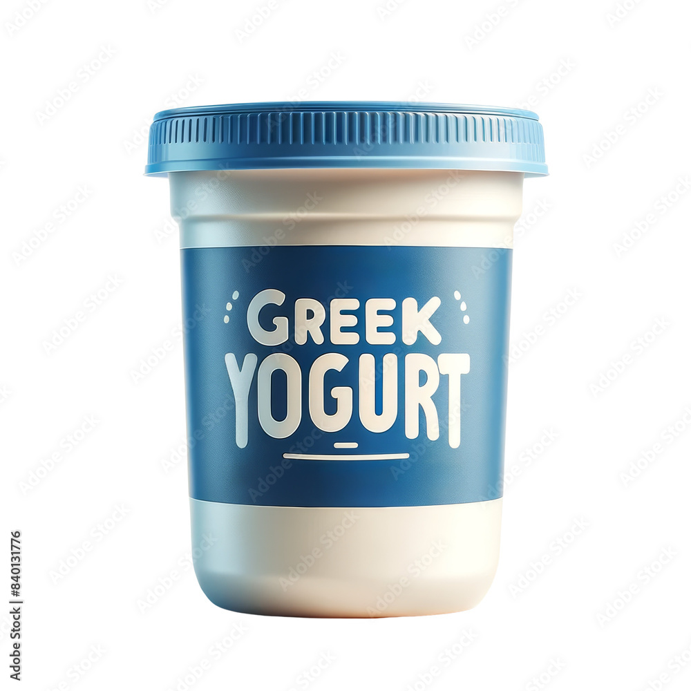 Greek yoghurt cup package isolated on white transparent Greek yoghurt cup package isolated on white transparent