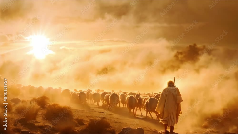 Image of Jesus Christs arrival as depicted in Lion Lamb Bibles. Concept ...