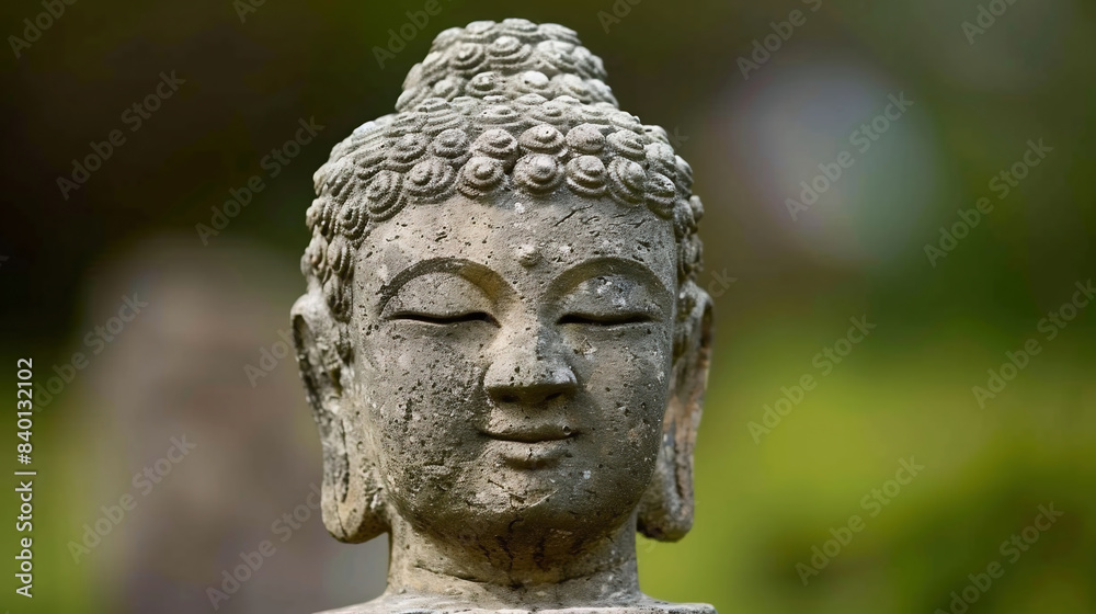 Rock Buddha statue with sunlight used for amulets of Buddhism religion. Buddhism is popular region in China Japan and south east Asia.copy Rock Buddha statue with sunlight used for amulets of Buddhism religion. Buddhism is popular region in China Japan and south east Asia.copy