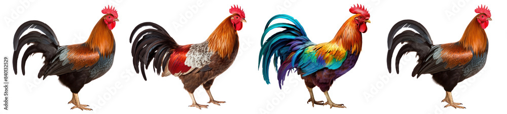 Fototapeta premium PNG Chickens cut out element set