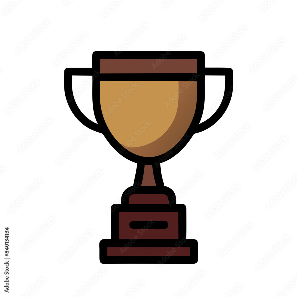 bronze trophy, sideview, Vector. bronze trophy, sideview, Vector.