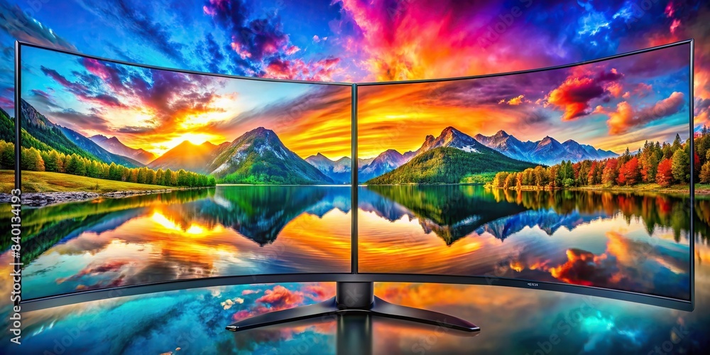 A vibrant dual widescreen wallpaper in ultrawide WQHD resolution