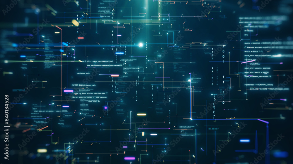 Futuristic digital data stream with glowing lines of abstract binary code on a dark green background, cyber security technology and data science. Futuristic digital data stream with glowing lines of abstract binary code on a dark green background, cyber security technology and data science.