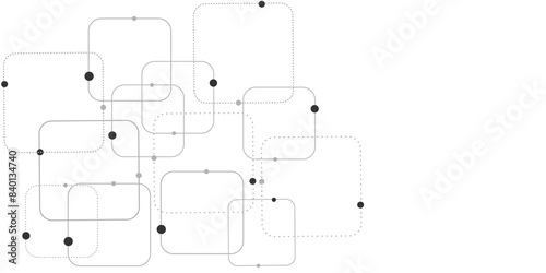 Vector background abstract technology communication data Science. Grey graphic background dots with connections technologies and sharing data as abstract concept.