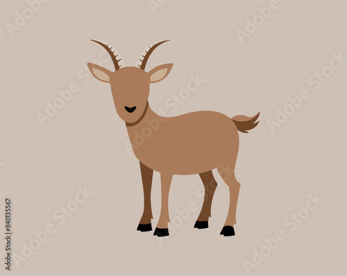 Eid Al Adha festival. Eid Adha clipart with sacrificial goat in isolated background. Eid Mubarak theme. Eid al Adha graphic clipart element decoration.