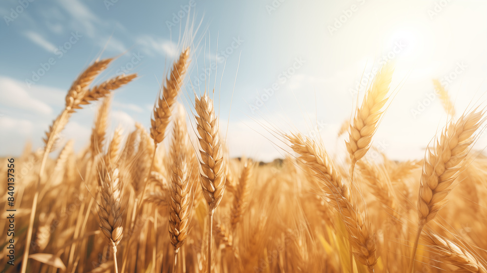 Fototapeta premium Background of Wheat fields ready to be harvested, Photo shot, Natural light day