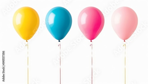a row of balloons with a string attached to them