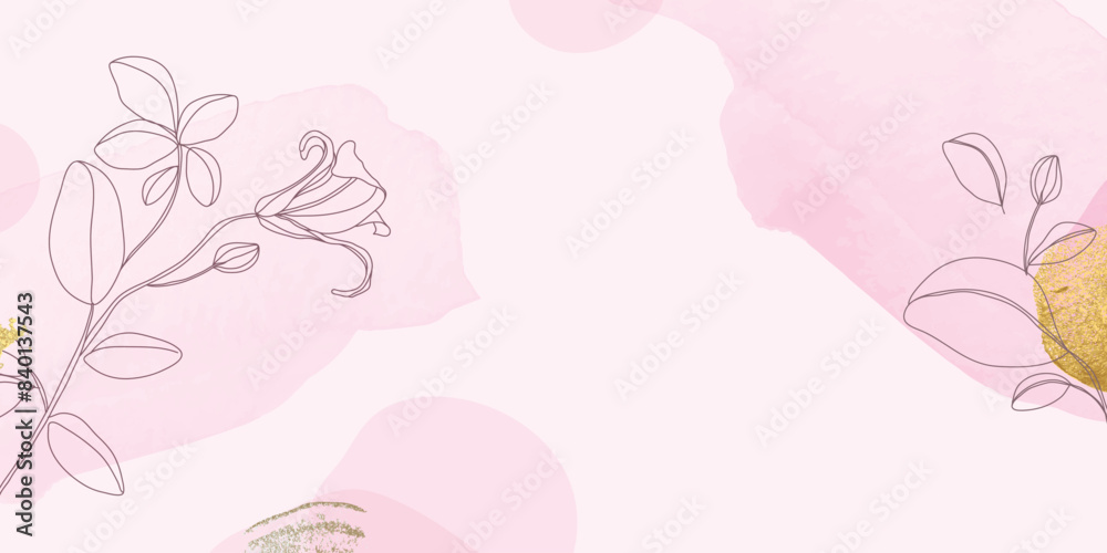 minimal background in pink flowers and tropical summer leaf minimal background in pink flowers and tropical summer leaf