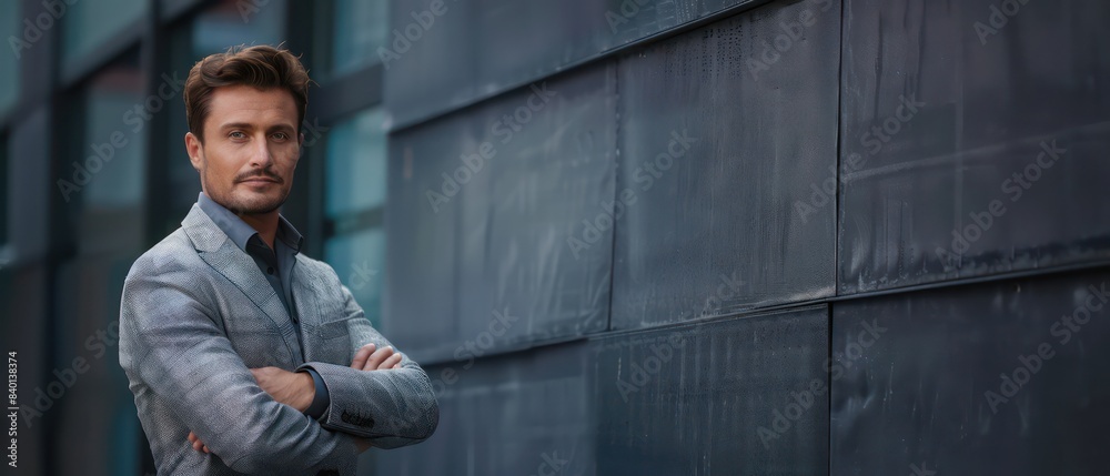 Portrait of a business man standing with her arms crossed Portrait of a business man standing with her arms crossed