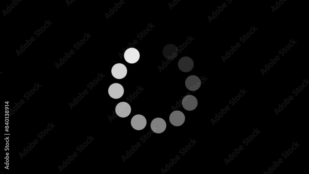 Loading circle icon animation on black background. Loading circle icon animation on black background.