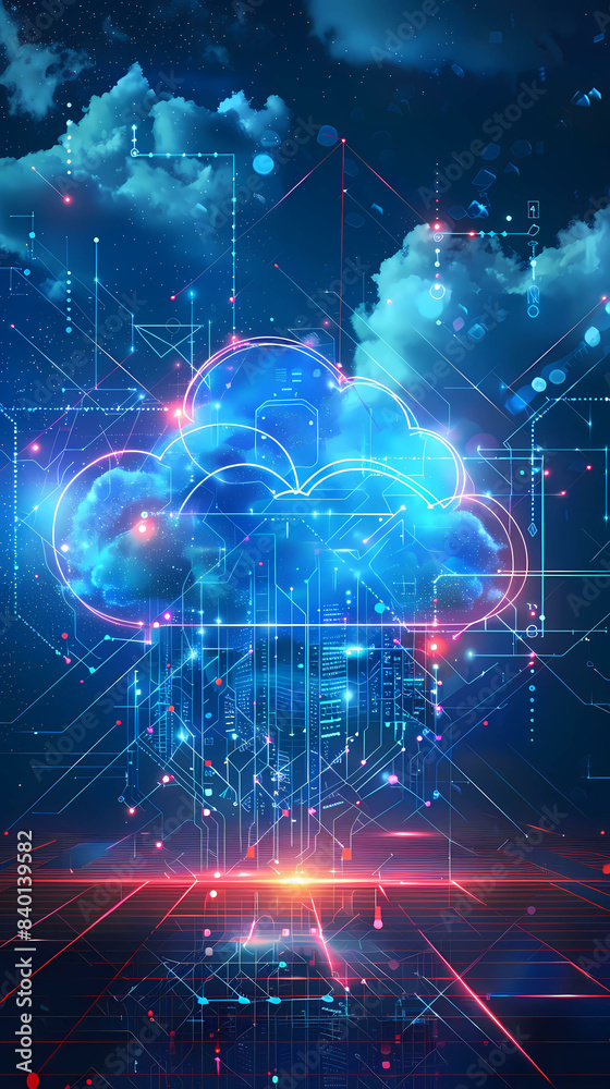 Cloud Technology AI abstract digital futuristic circuit, Cyber science tech, Innovation communication illustration. Cloud Technology AI abstract digital futuristic circuit, Cyber science tech, Innovation communication illustration.