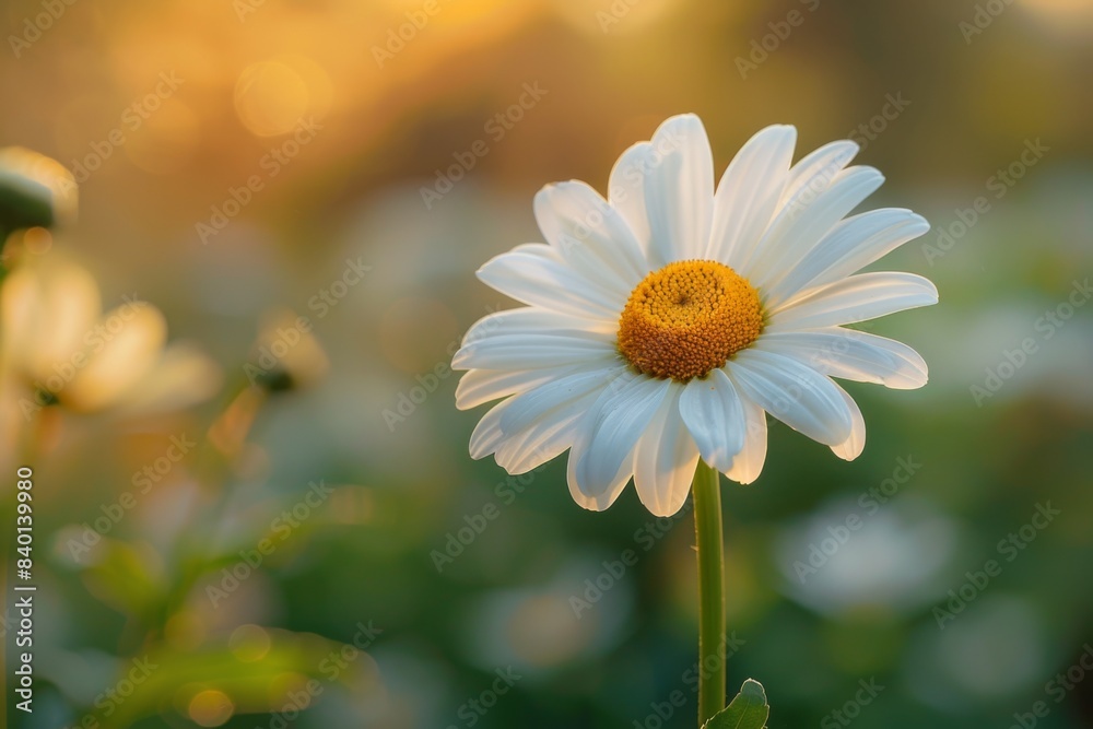 White flower yellow center field White flower yellow center field