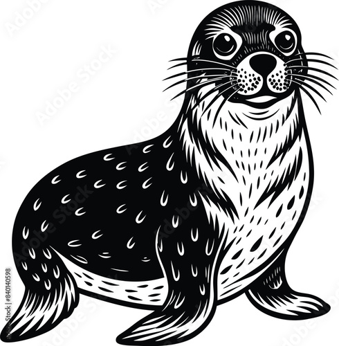 seal on the beach illustration esp 10