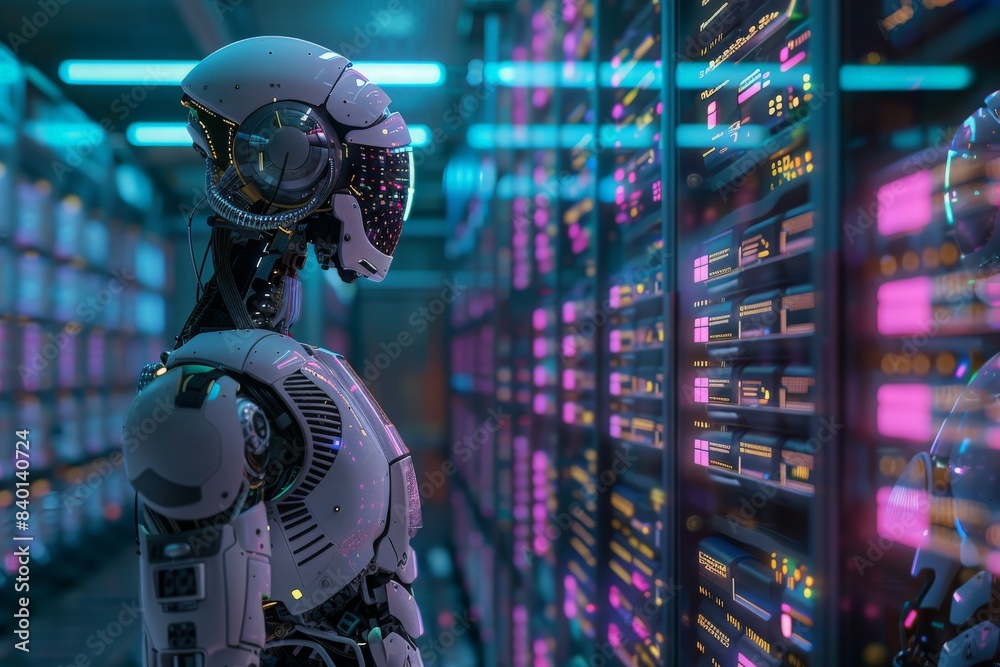 Automation data analytic with 3d rendering ai robot with digital visualization for big data scientist Automation data analytic with 3d rendering ai robot with digital visualization for big data scientist