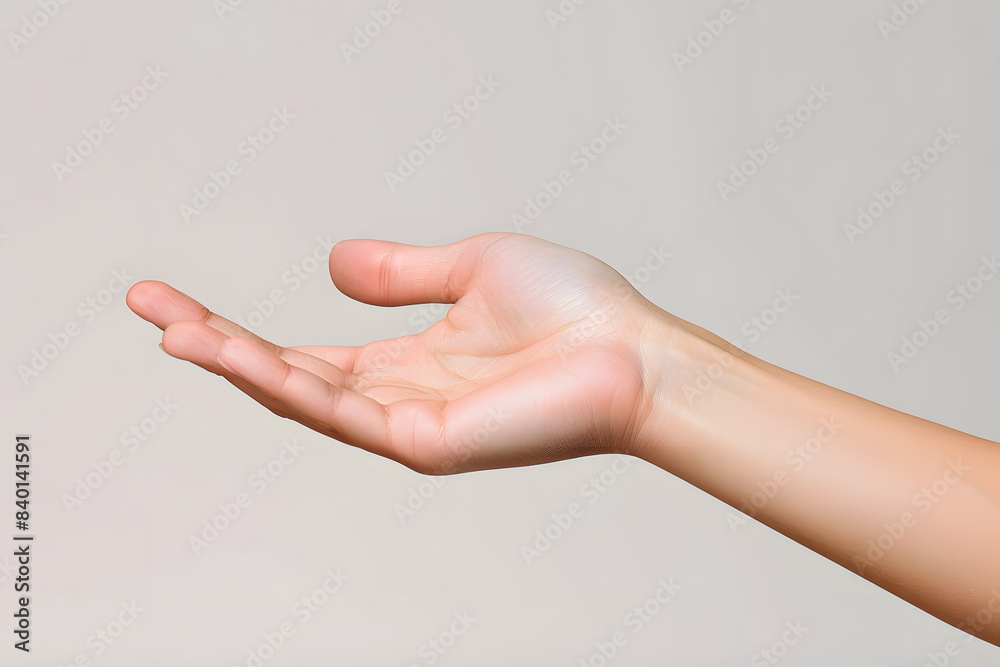 Cupped hand, palm gesture mockup isolated on white background Cupped hand, palm gesture mockup isolated on white background