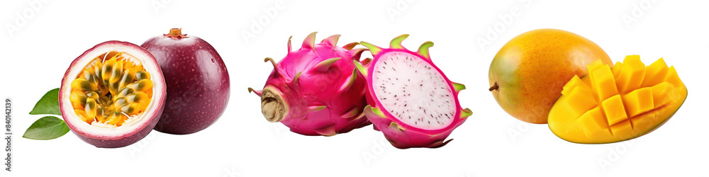 Mixed fruits png cut out element set Mixed fruits png cut out element set