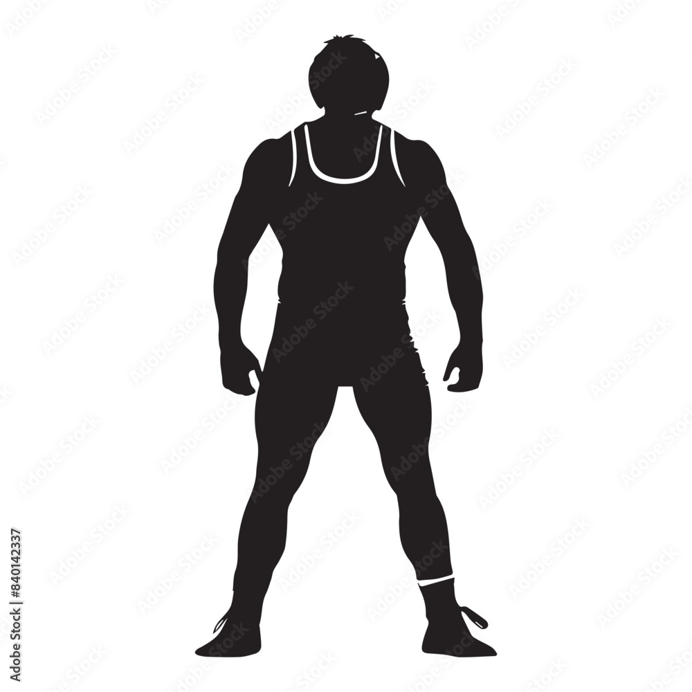 Flat college wrestler icon design, black vector illustration on white background Flat college wrestler icon design, black vector illustration on white background