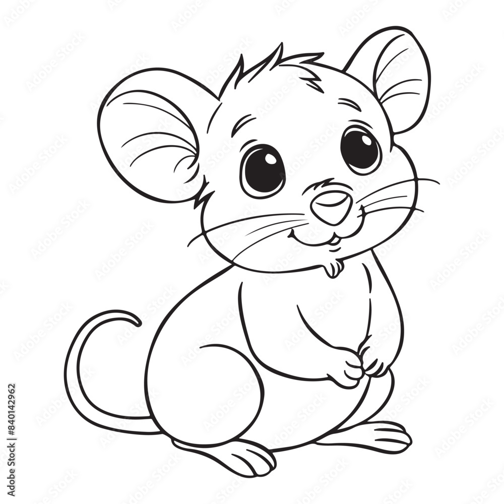 Cute simple mouse icon design, black vector illustration on white background Cute simple mouse icon design, black vector illustration on white background