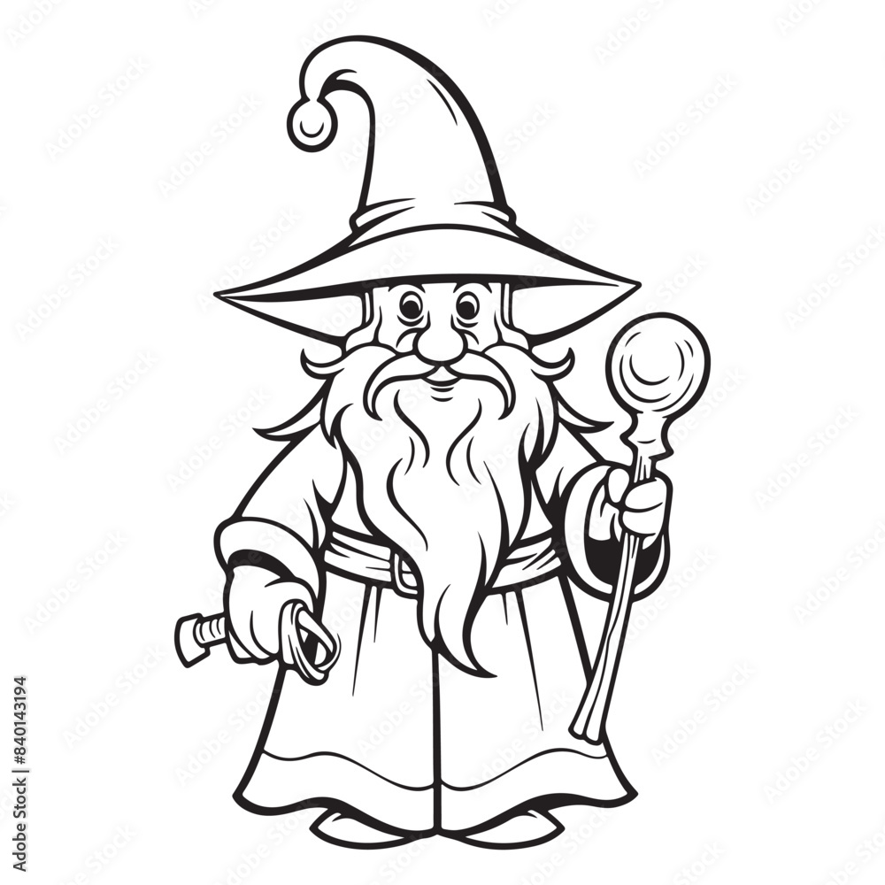 Simple wizard design, black vector illustration on white background Simple wizard design, black vector illustration on white background