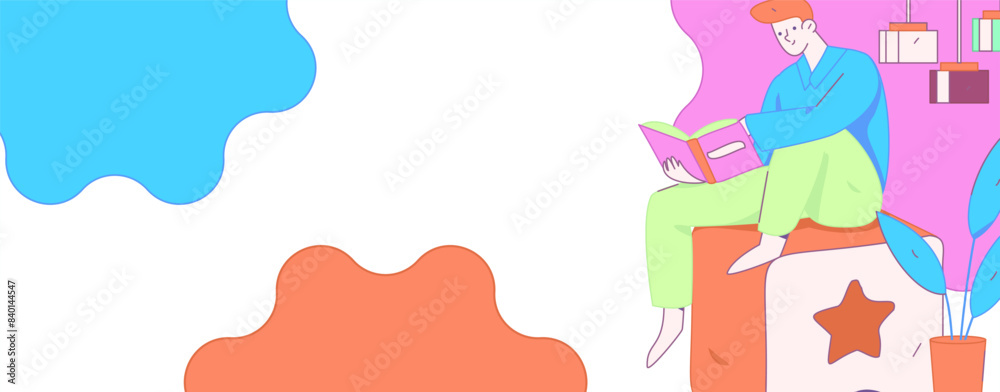 World Book Day Reading Character Flat Vector Concept Operation Hand Drawn Illustration
World Book Day Reading Character Flat Vector Concept Operation Hand Drawn Illustration