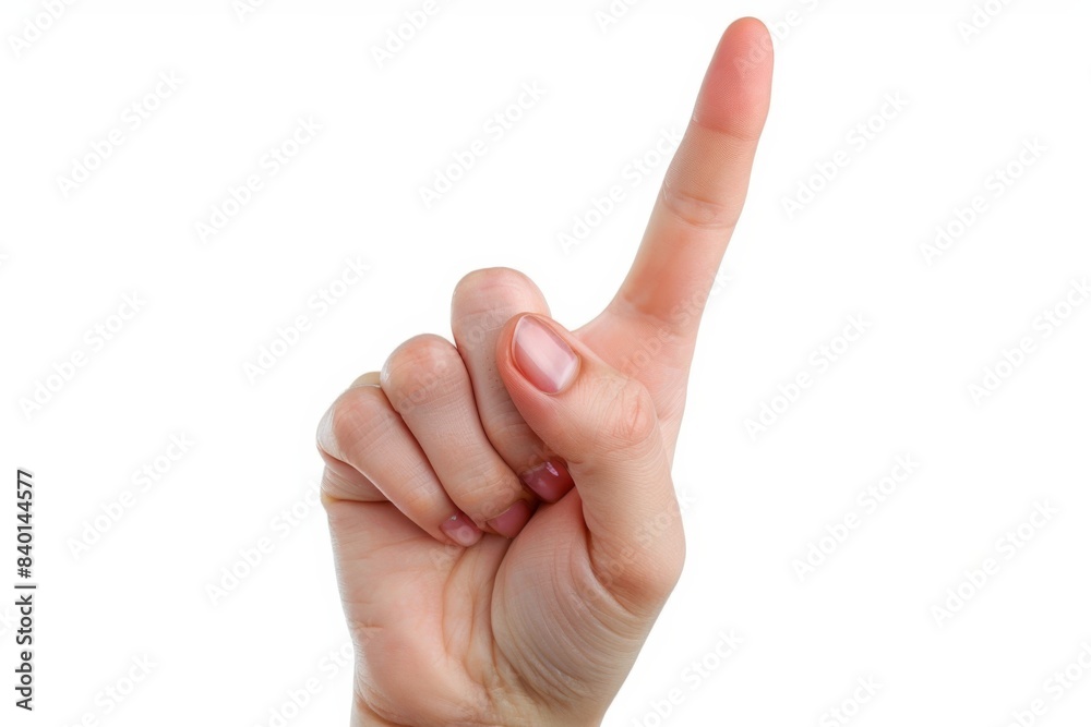 Person gesturing with fingers on white background Person gesturing with fingers on white background