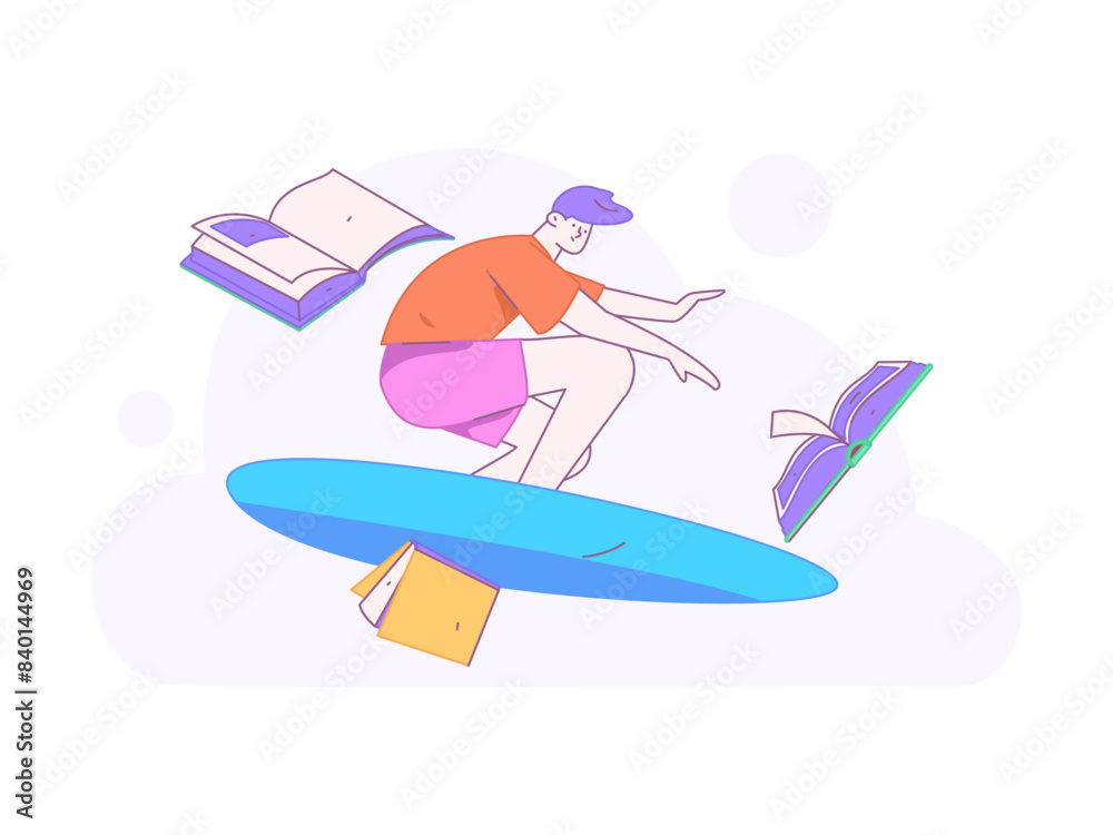 World Book Day Reading Character Flat Vector Concept Operation Hand Drawn Illustration
World Book Day Reading Character Flat Vector Concept Operation Hand Drawn Illustration