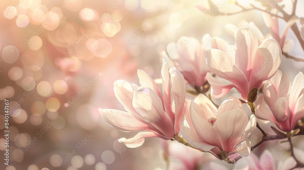Magnificent Magnolias in the Golden Glow of Spring Magnificent Magnolias in the Golden Glow of Spring