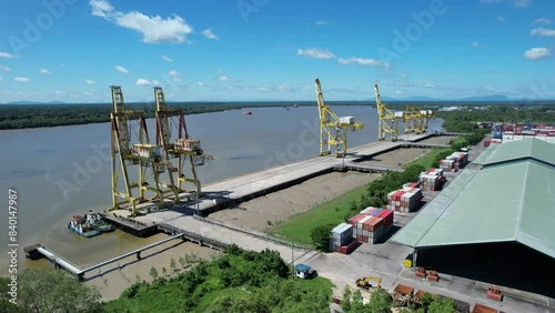 Kuching, Malaysia - June 5 2024: The Senari Port and Pending Terminal Port photo