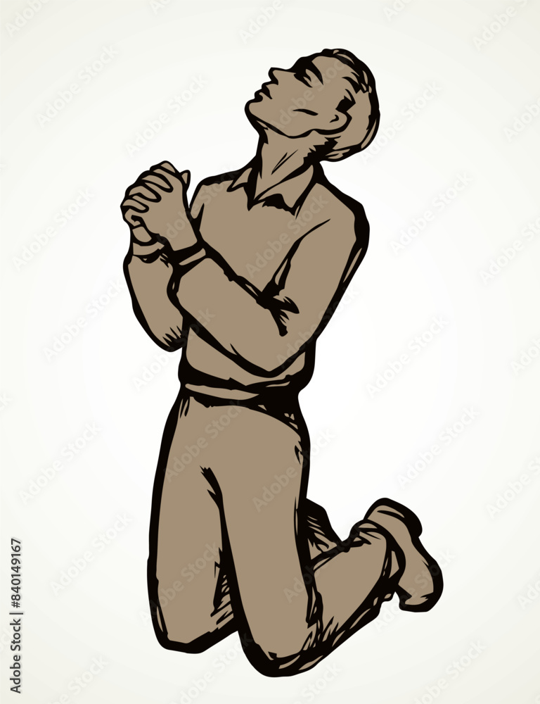 Vector image of the praying person Vector image of the praying person