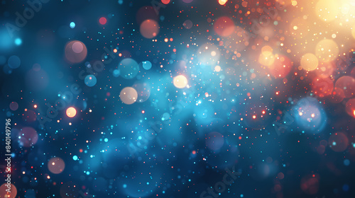 A captivating abstract bokeh background with bright multicolored lights creating a festive and dreamy atmosphere.