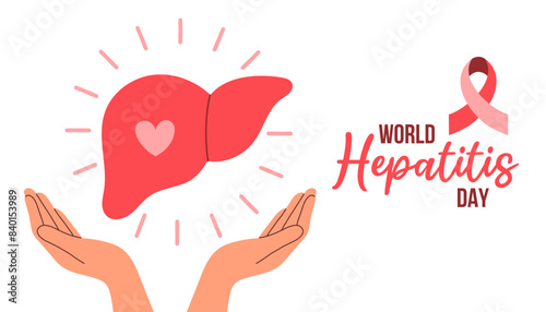 World hepatitis day 28 july, Flat illustration style banner design for world hepatitis day greeting banner
