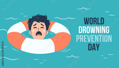 World Drowning Prevention Day background, banner, card, poster or template. Vector illustration.