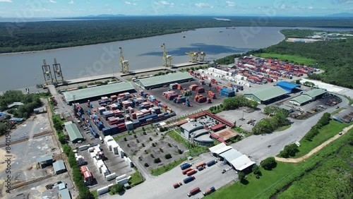 Kuching, Malaysia - June 5 2024: The Senari Port and Pending Terminal Port photo