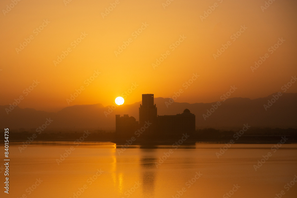 beautiful sunset in Ras Al Khaimah, United Arab Emirates beautiful sunset in Ras Al Khaimah, United Arab Emirates