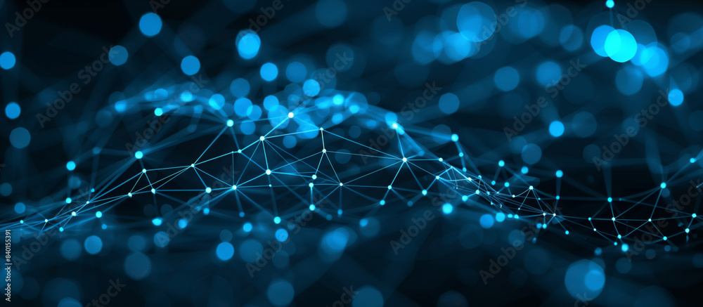 Wave of dots and weave lines. Abstract background. Network connection structure. Wave of dots and weave lines. Abstract background. Network connection structure.