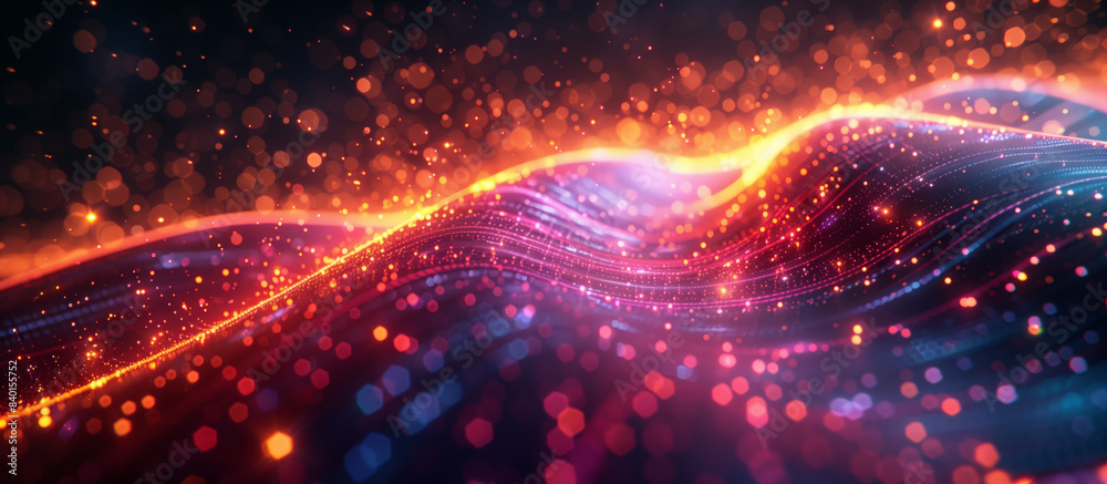 Fototapeta premium Abstract digital data flow background. Big data technology concept