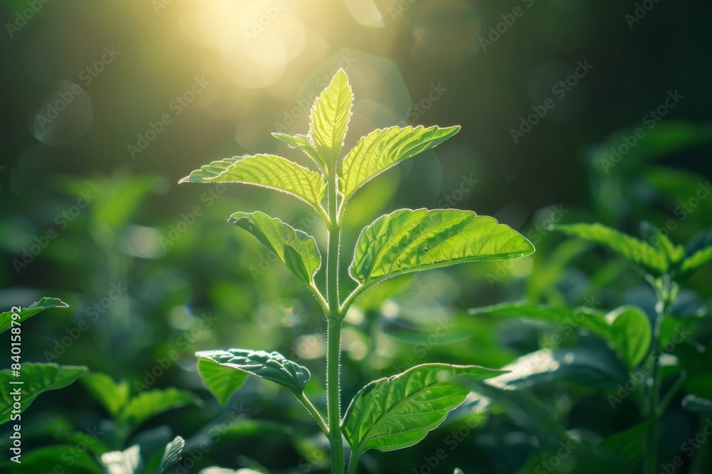 Obraz premium Single plant amidst vast field