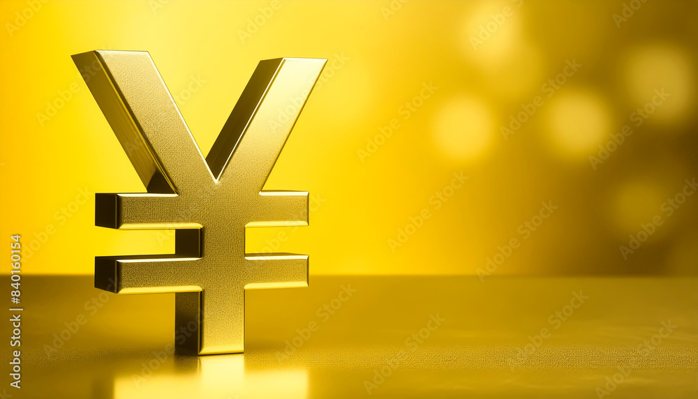 Obraz premium Golden yen symbol