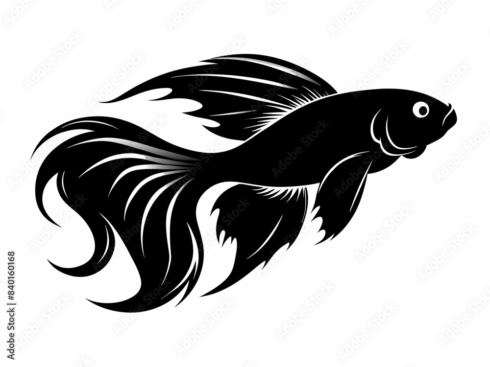 Betta fish silhouette vector illustration Betta fish silhouette vector illustration