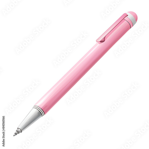 High-quality pink ballpoint pen with silver accents, perfect for writing, note-taking, and office or school use.