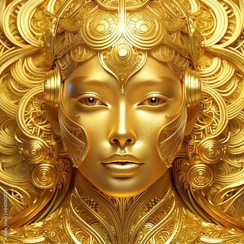 Golden female face © PRILL Mediendesign